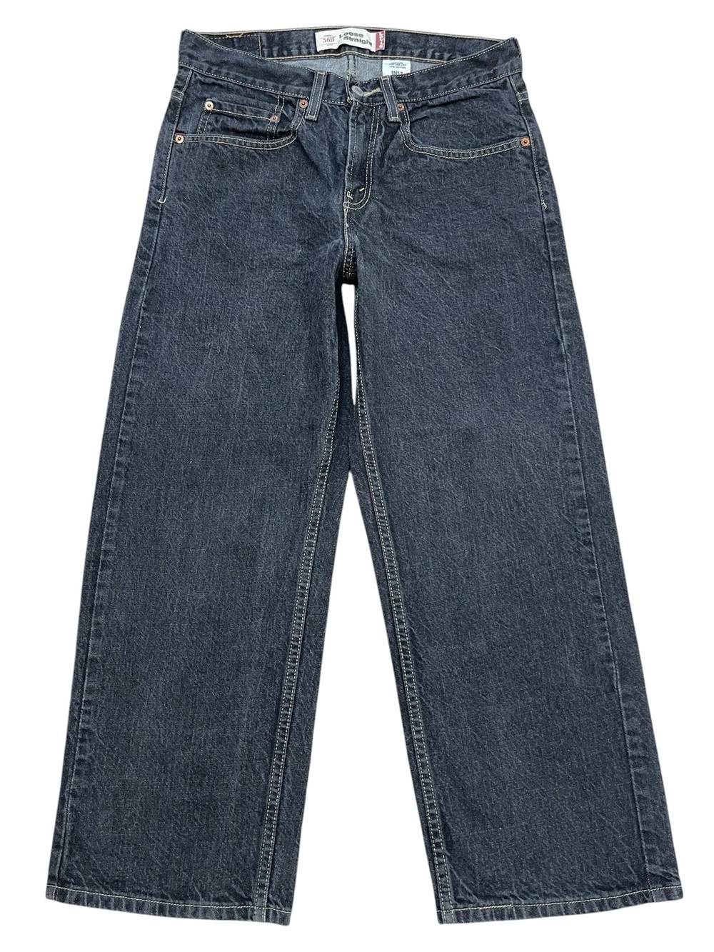 Levi’s 569 Y2K Loose Straight Husky Jeans Wide Leg Faded Black Denim Sz 30 x 26